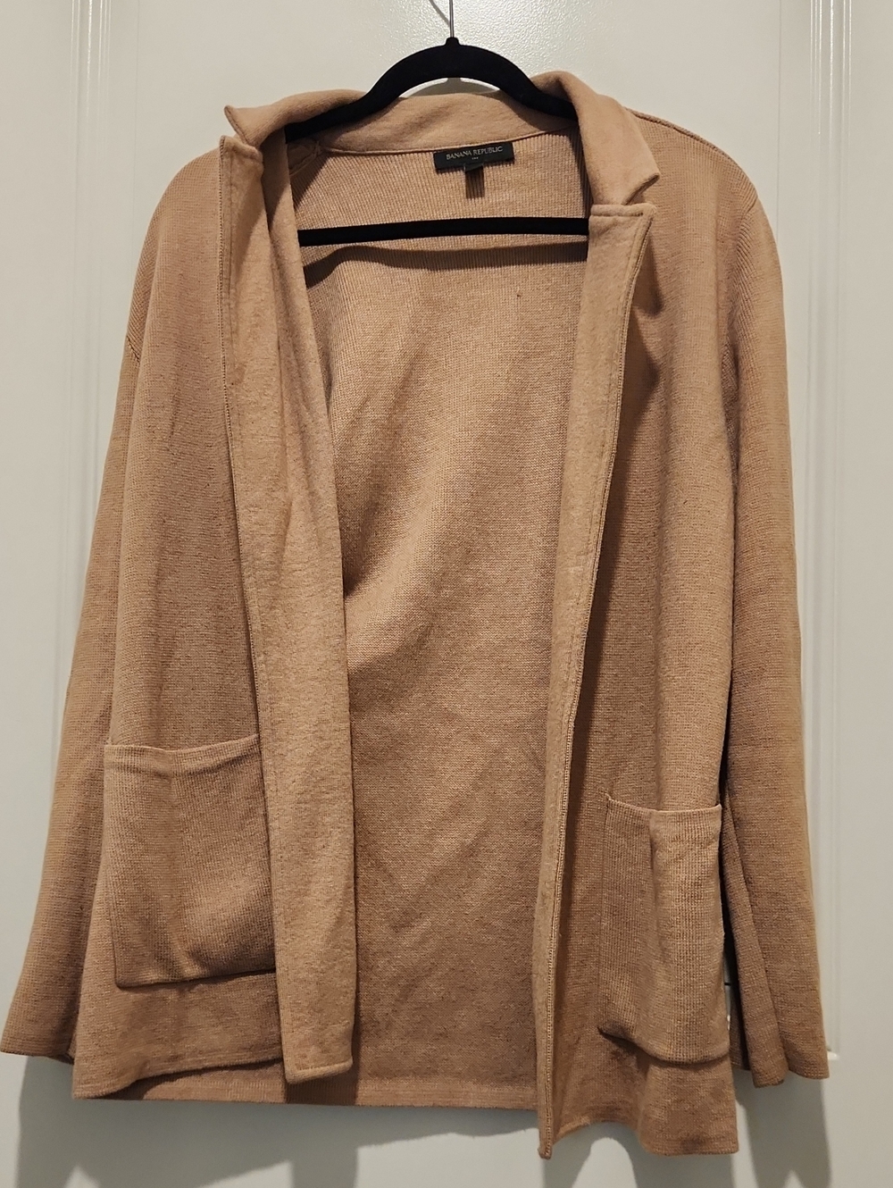 Banana Republic Tan Open-Front Pocket Knit Jacket